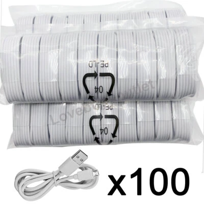 100x Wholesale Sync Data Charging Micro USB Cable for Samsung Galaxy S7 - Image 1 of 4