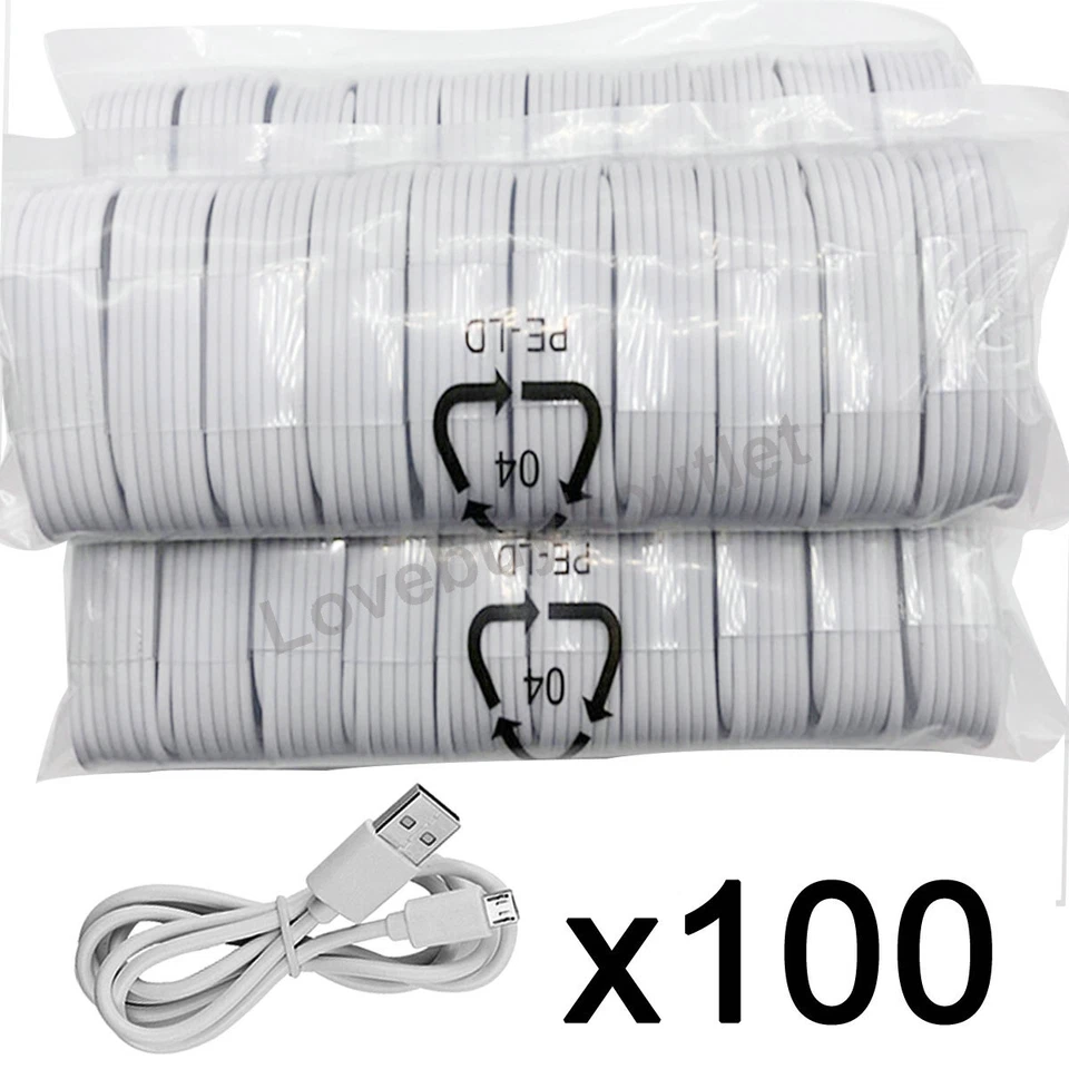 100x Wholesale Sync Data Charging Micro USB Cable for Samsung Galaxy S7 - Image 1 of 4