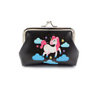 Unicorn Black Purse Clip Purse Girls Coin Money Bag Gift Magical Unicorns UK