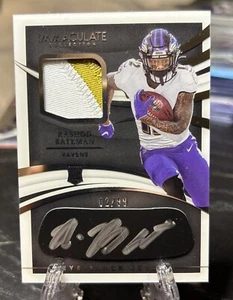 2021 Panini Immaculate Rashod Bateman Rookie Eye Black Auto 3 Color Jersey /99 - Picture 1 of 2