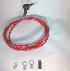 Alternator Battery Wire #8  AWG With Boot 1/4 Inch Ring Terminal  6 Foot Long  - Imagen 1 de 2