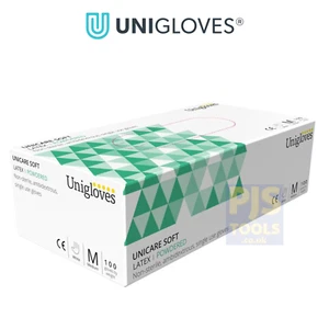 100 guanti monouso in polvere lattice Unigloves unicare GS002 - Foto 1 di 1