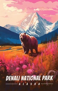 Denali National Park & Preserve, in der Nähe von Healy, Alaska -- neue Postkarte - Bild 1 von 2