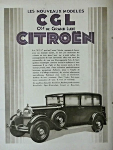 PUBLICITÉ DE PRESSE 1931 VOITURE CITROËN CGL C6F DE GRAND LUXE - Bild 1 von 1