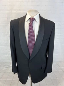 VINTAGE Jos A. Bank Men's Black Solid Tuxedo Suit 43R 33X31 $895 - Picture 1 of 13