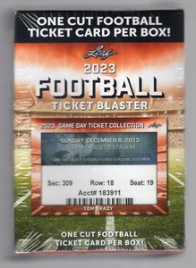 2023 LEAF FOOTBALL TICKET FACTORY SEALED BLASTER BOX *ONE CUT TICKET CARD* - Picture 1 of 4