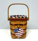 1995 Longaberger USA Flag Basket w/4 Part Removable Divider Decorative Vintage