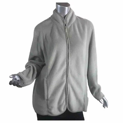Carolyn Taylor Women's Medium Zip Up Fleece Jacket Warm and Cozy Sage Green - Image 1 of 4