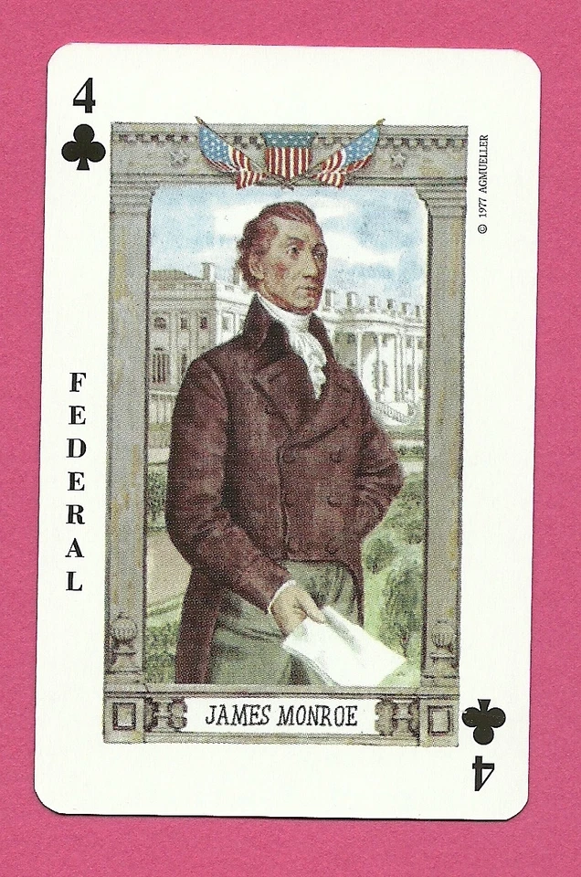 President James Monroe USA History Card - Image 1 of 1