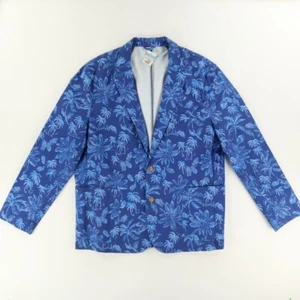 J. McLaughlin Libson Kona Palms Sport Coat Stretch Blue Men's 46 - Picture 1 of 7