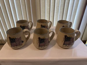 Vintage Land That I Love American Flag Patriotic Coffee Mug Lot Of 6 , - Picture 1 of 15