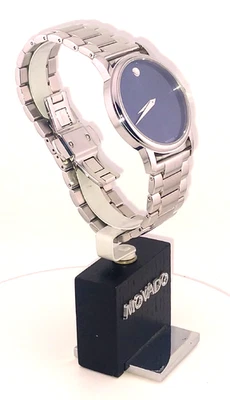 Movado Hombre "Caballero" Clásico Museo Acero Inoxidable/Esfera Azul Azul - Fantástico Foto 1 de 4