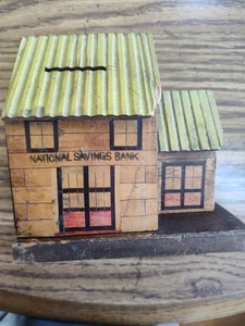 Vintage Wood Bank / House - Very Old, Looks Handmade? - Picture 1 of 6