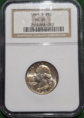 1941 S Washington Quarter NGC MS65 - Image 1 of 4