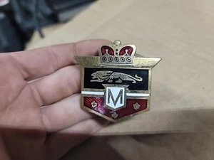 1951 Canadian Mercury Monarch Enamel Emblem Badge Gold Trim Molding - Picture 1 of 5