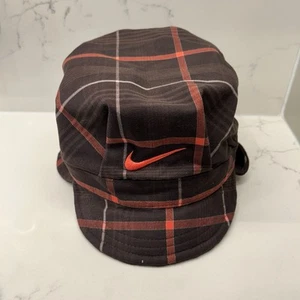Nike Reversible Plaid Winter Cap Braun Rot Swoosh Ohrenklappen Unisex Selten - Bild 1 von 5