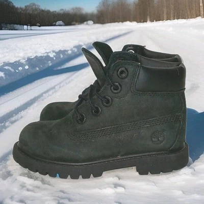 Timberland Niño Pequeño Premium Cuero Negro Impermeable Bota Kidcore 12807 Talla 8 Foto 1 de 4