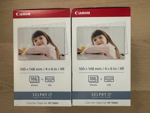 Canon KP-108IN Selphy CP 4x6 Color Ink Paper 108 Sheets 3 Ink Cartridges 2 Pack - Afbeelding 1 van 2