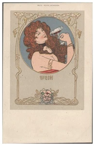 XX1488/ Wein tolle Jugendstil Litho Prägedruck AK ca.1900 - Bild 1 von 2