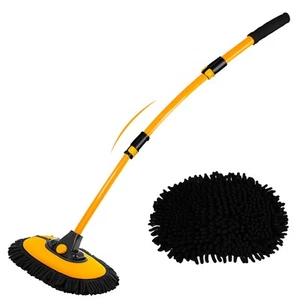 15°Curved Car Wash Brush with Long Handle 43" Extension Pole RV Truck Microfi... - Picture 1 of 6