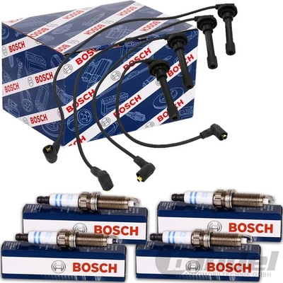 BOSCH Bujías + Cable Ignición Apto para Opel Astra F Cc T92 Opel Corsa B S93 - Imagen 1 de 4