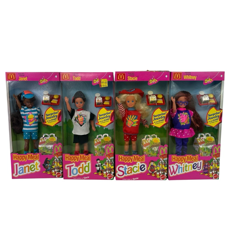Lote De Colección 1993 De 4 McDonald’s Happy Meal Barbies Janet Todd Stacie Whitney Foto 1 de 4