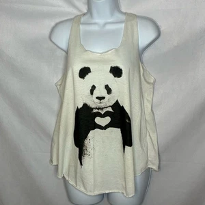 Camiseta sin mangas Panda Heart Gráfico Talla XL Extra Grande GUC Y2K Indie Sleaze Emo Paz - Imagen 1 de 5