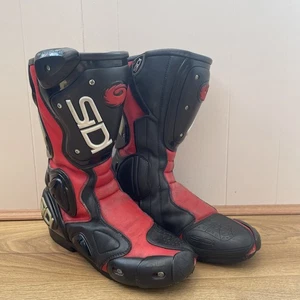 SIDI ACS Vertebra Motorcycle Motorbike Biker Boots Red Black Boots Made Italy - Picture 1 of 24