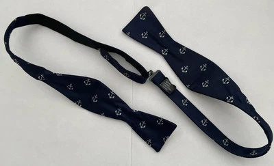 Vintage Jack & Jones Bow Tie: Blue w/ White Anchors Fully Adjustable  - Image 1 of 4