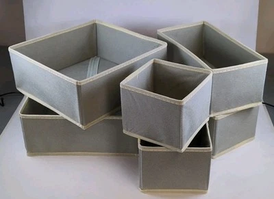  Organizador de cajones, organizadores de cajones de tocador, juego de 6, tela plegable  Foto 1 de 4