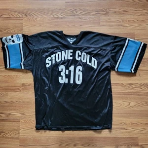 Maglia calcio vintage WWF Stone Cold Shirt uomo XL nera Trinity WWE wrestling - Foto 1 di 9