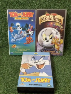 Tom & Jerry VHS Tapes, The Magic Ring The Movie & Volume 3 Kids Children’s - Image 1 of 4