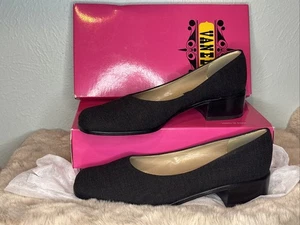 Vaneli Women's Dark Brown Fabric Low Heel Square Toe Shoe Size 9M - Picture 1 of 7