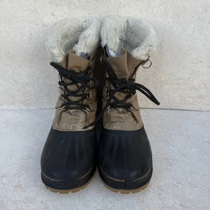 Vintage Sorel Kaufman Polar Damen 8 hellbraun schwarz Wolle gefüttert Winter Schnee Stiefel - Bild 1 von 18