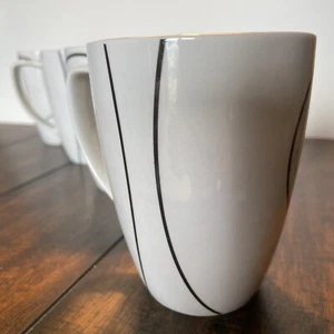 Corelle Coordinates Simple Lines Porcelain Coffee Mug Cups 12 Oz SET OF 4 - Picture 1 of 14