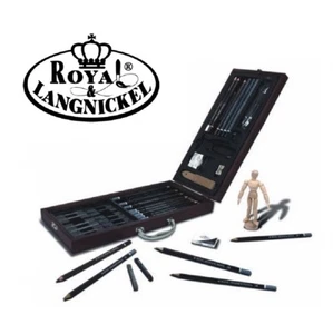 Royal & Langnickel Sketch Sketching Art Artists Wooden Chest Case Set 40 Pieces - Picture 1 of 1