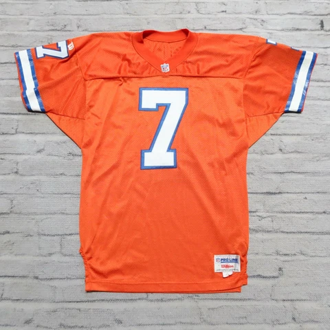 Vintage Denver Broncos John Elway Football Jersey Authentic Sewn Wilson Pro Cut Cover