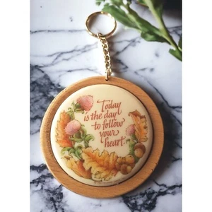Follow Your Heart Keychain Vintage Hallmark Floral Today is the Day Retro 80s - Bild 1 von 6