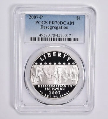 PR70 2007-P Desegregation Commemorative Dollar PCGS Blue Lbl - Image 1 of 4