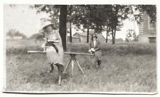 Vintage Old 1920's Photo Women Girls Sitting on a Teeter Totter Seesaw 🩷