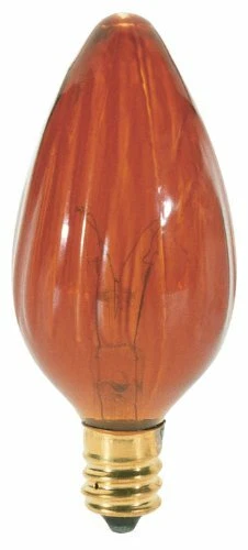 Satco S3374 120V Candelabra Base 25-Watt F10 Light Bulb, Amber - Image 1 of 1