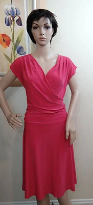 NEW W DEFECT SOPRANO fuchsia pink  short sleeve wrap style jersey dress,size 3X - Image 1 of 4