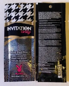 Playboy INVITATION ONLY ExclusiveBlack Bronzer Indoor Tanning Bed Lotion Packets - Picture 1 of 4
