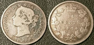Canada - Victoria - 10 cents argent 1874 H, Heaton ! KM#3 - Picture 1 of 1