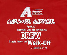 Diamondbacks 2007 Anybody Anytime 4/25 Dbacks Drew Walk-Off T Shirt SGA Sz XL