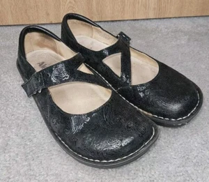 Alegria Black Gracie Paisley Split Strap Mary Jane Shoe JIL-561 EU 39 US 8-8.5 - Picture 1 of 6