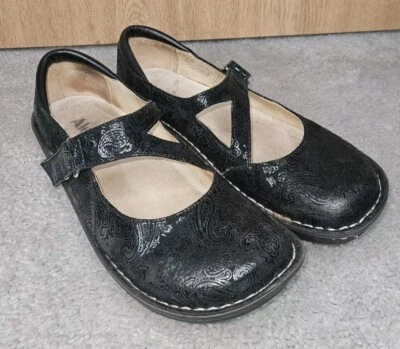 Zapato Alegria Negro Gracie Paisley Correa Dividida Mary Jane JIL-561 EU 39 EE. UU. 8-8,5 Foto 1 de 4