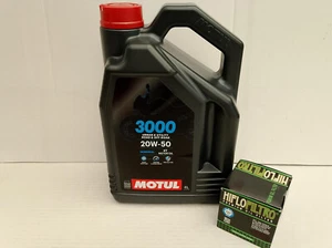 Olio Motul 3000 4T 20W50 / filtro olio cromato FLHX Street Glide dal 07 - Foto 1 di 1