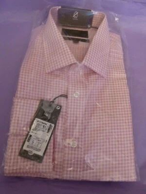 Новый! M&S Marks & Spencer розовый/белый gingham кнопка манжеты тонкий крой хлопковая рубашка - Изображение 1 из 4