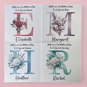 Tarjeta del Día de la Madre Mamá Gran Niñera Nana Abuela Abuela Personalizada A-Z - Imagen 1 de 9